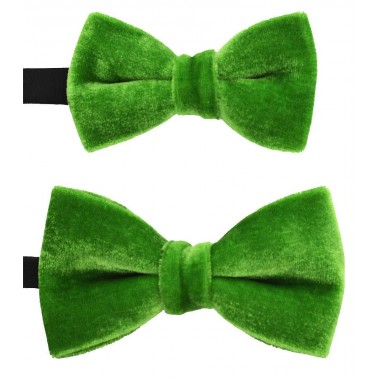 Set papioane tată-fiu din catifea verde primavară